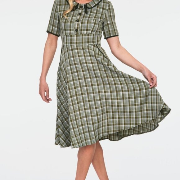 NWT Voodoo Vixen Checked Collar Flare Dress XXL - Picture 7 of 8